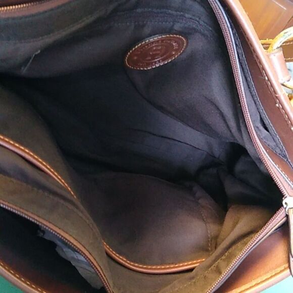 Vintage Etienne Aigner Tapestry Brown and Gold Women's Bag - Picture 10 of 15